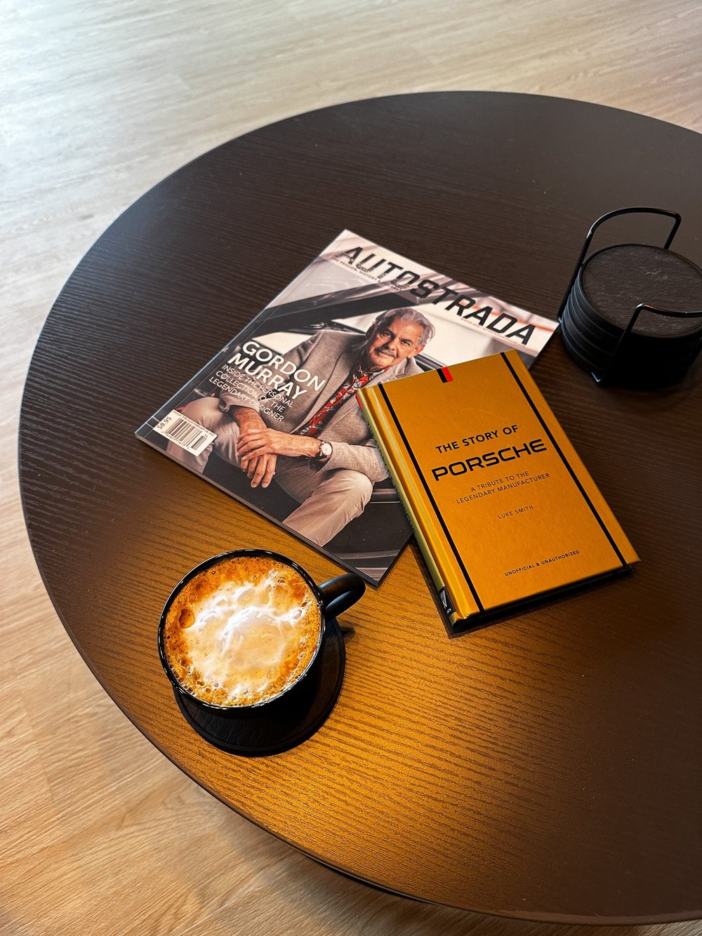 ZAutoCare client lounge with luxury magazines and a cappuccino