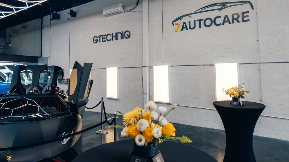 Vehicle under inspection lighting inside the ZAutoCare climate-controlled studio