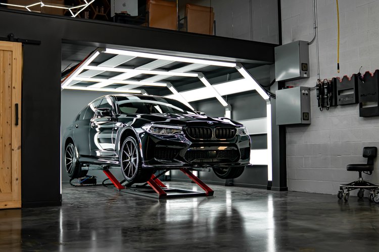 BMW M5 in the ZAutoCare light tunnel for paint correction