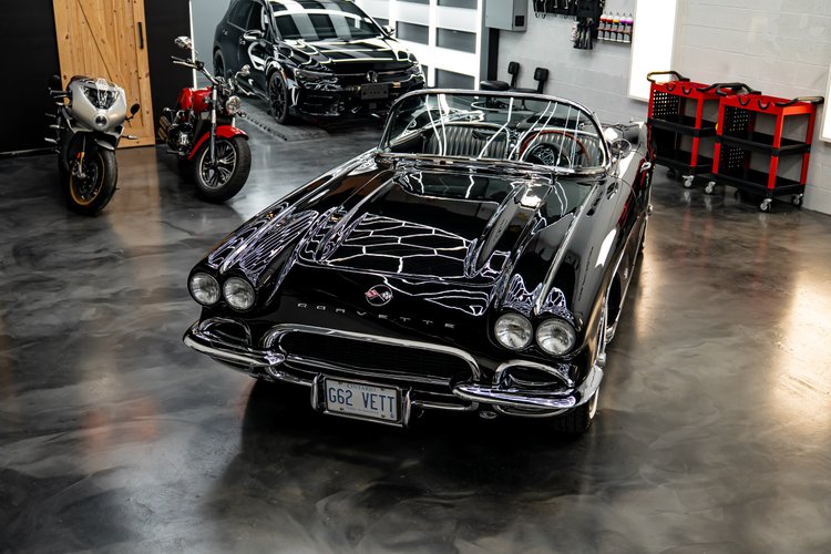 Classic black Corvette detailed at ZAutoCare