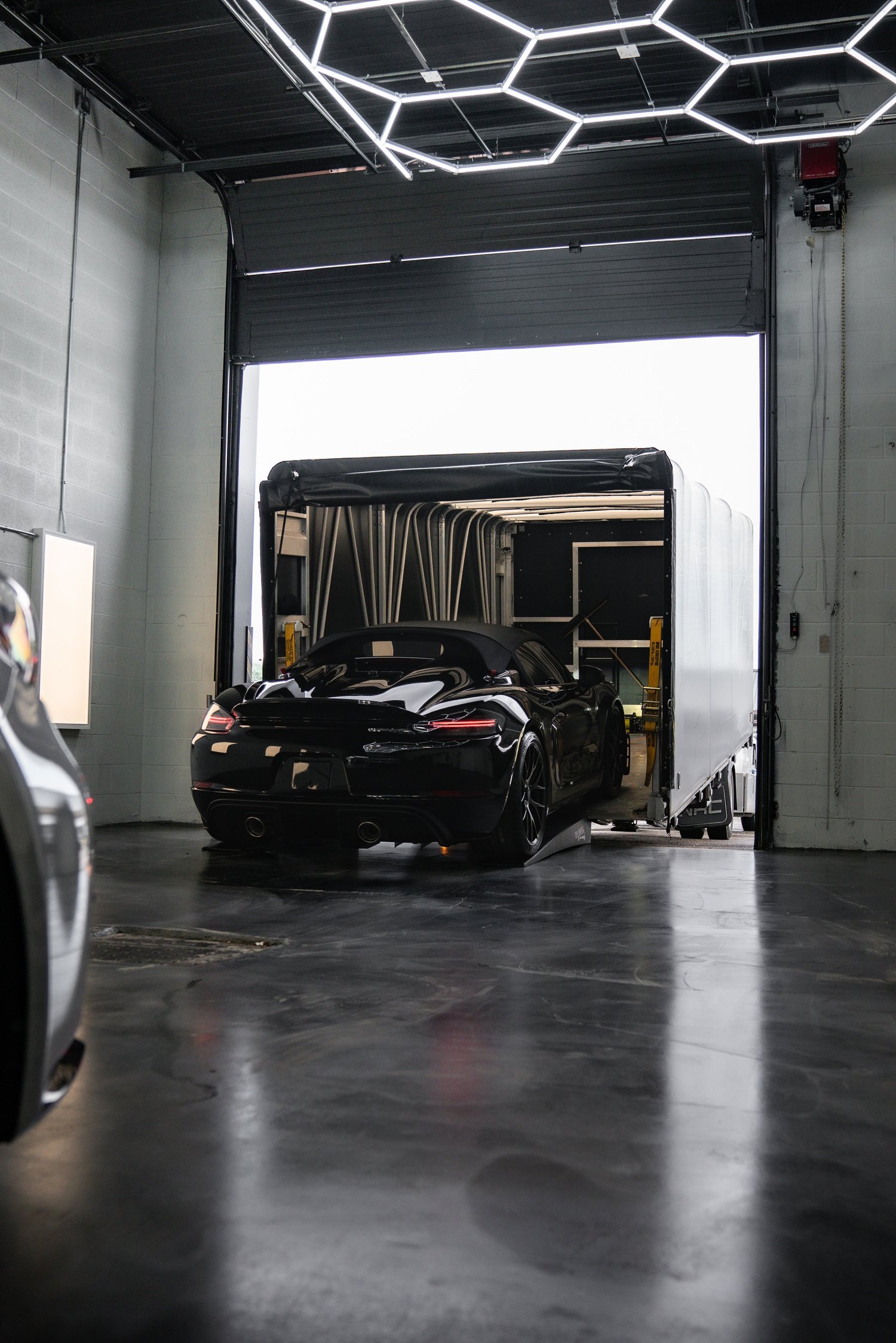 Porsche Spyder RS in enclosed transport from ZAutoCare