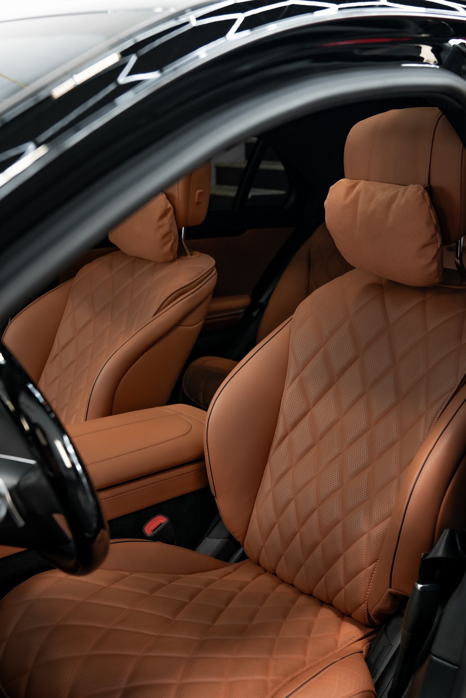 Quilted leather interior detailed at ZAutoCare